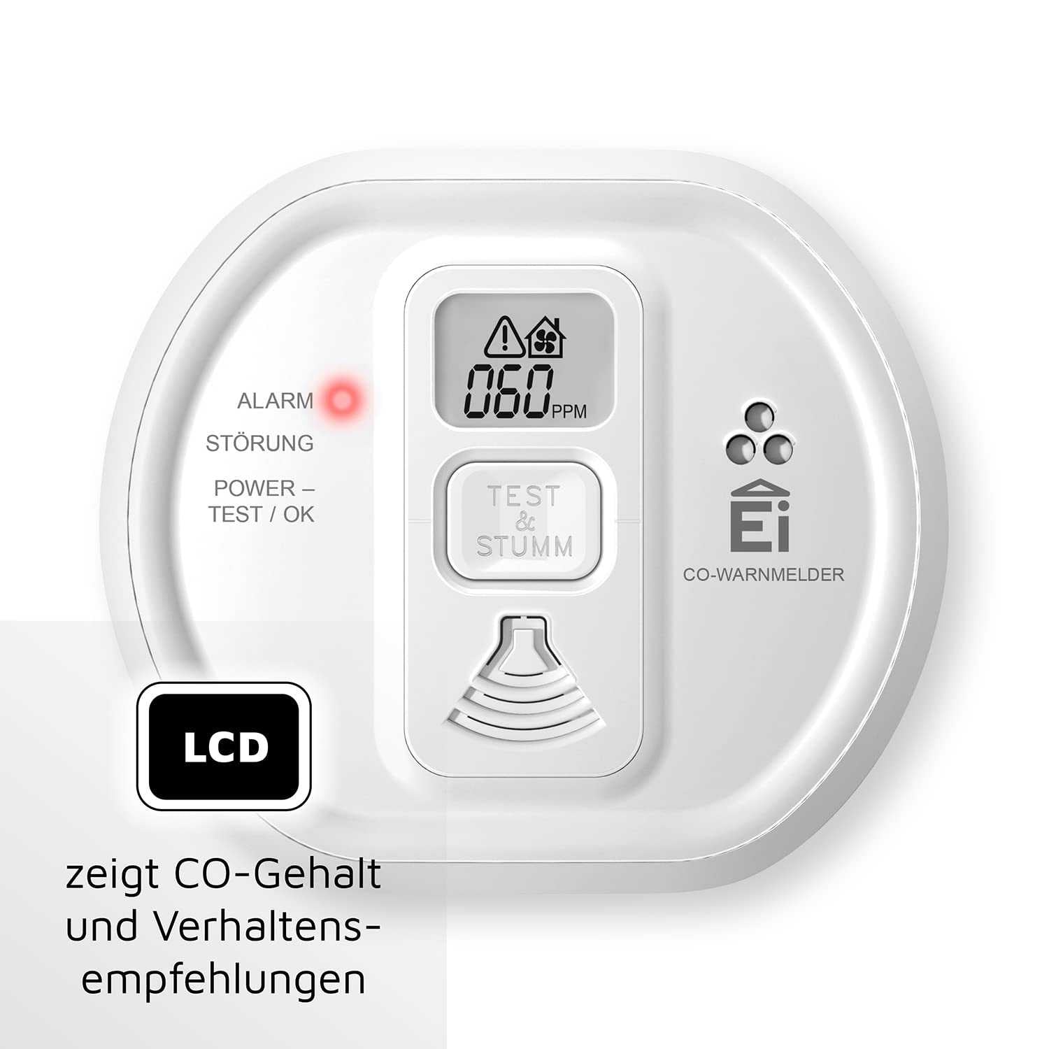 Ei Electronics Ei208D Kohlenmonoxid-Melder - Zuverlässiger CO-Melder mit LCD-Anzeige und Batterie Mesch Shop Ei Electronics Ei208D Kohlenmonoxid-Melder - Zuverlässiger CO-Melder mit LCD-Anzeige und Batterie Mesch Shop